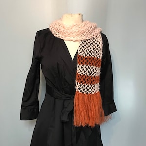 Mary Poppins Inspired Crochet Orange and Pink Scarf for Cosplay, Costumes, Disneybound, Gifts, and Everyday Wear