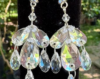 Pendientes colgantes de cristal con cuentas