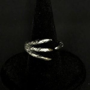 Wanda Silver Claw Ring, Talon Claw Ring, Polymer Clay