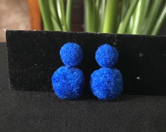 Mirabel Madrigal Stud, Clip-on and Hook Blue Pom Pom Earrings From Encanto  