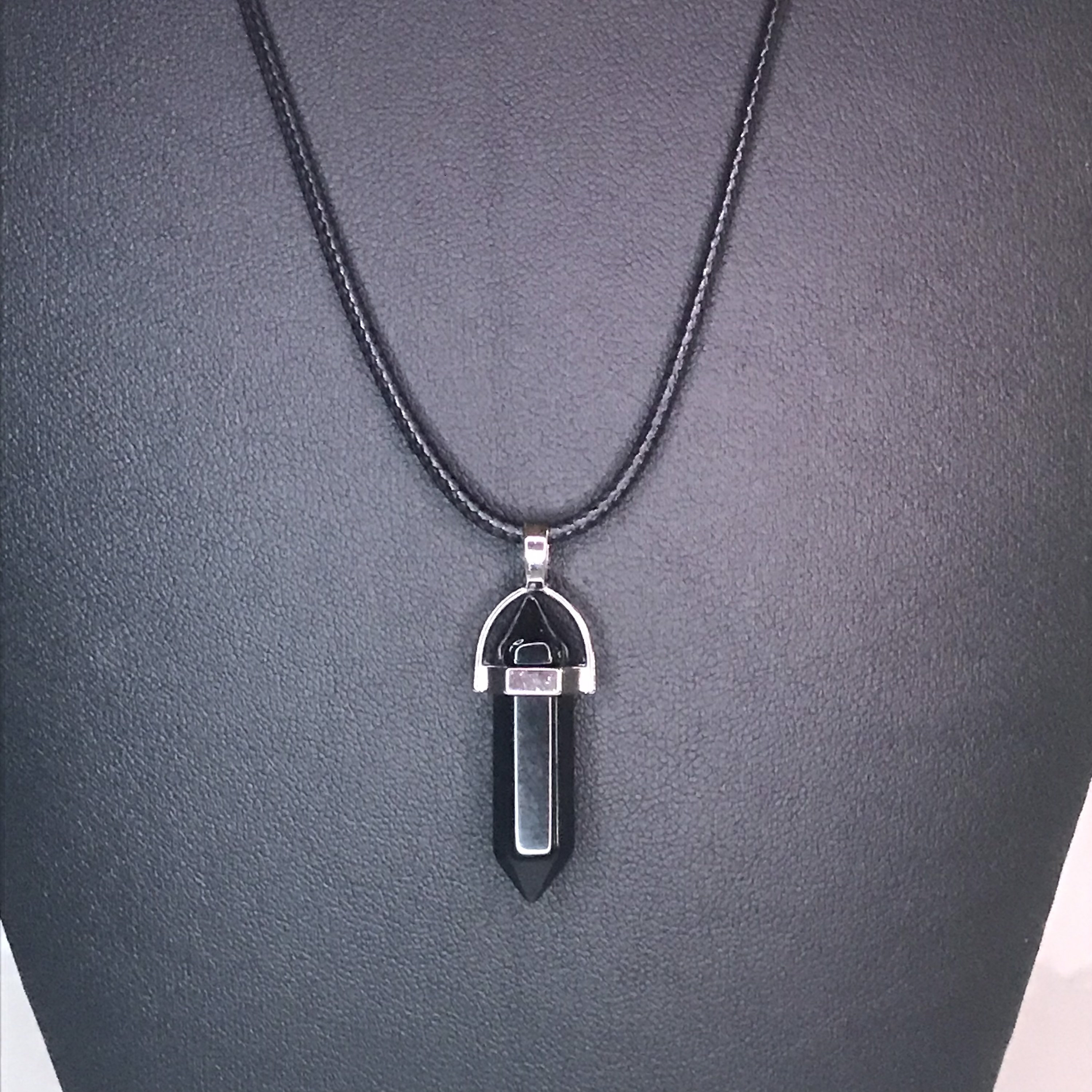 アクセサリー Hariqua / Obsidian pendulum necklace Obsidian pendulum necklace /オブシディアン.（シルバー