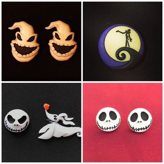 The Nightmare Before Christmas Jack Skellington, Zero and Oogie Boogie Stud Earrings