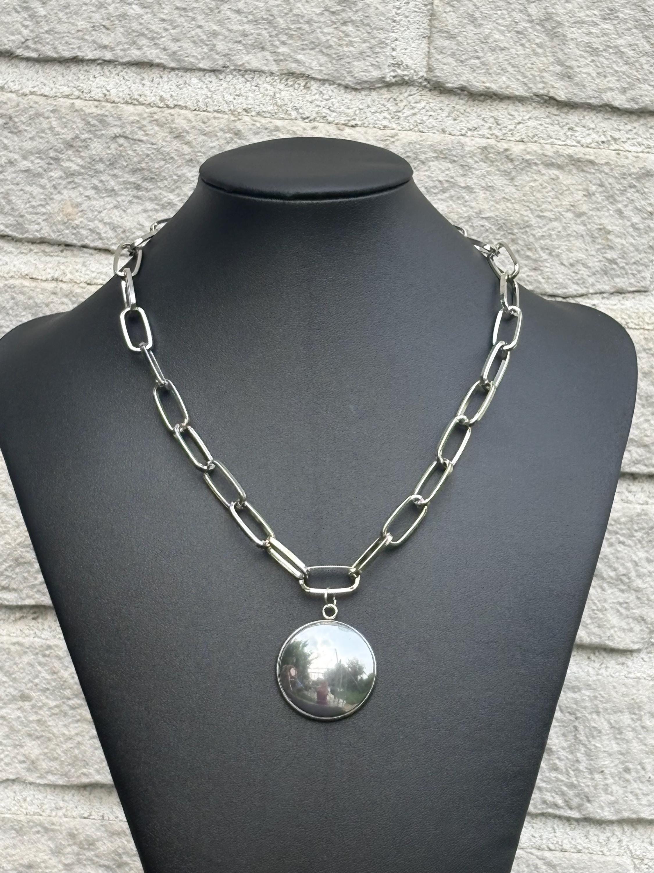 Collier En Argent Rhodié Cordon En Cuir Tressé Noir - Longueur 55cm