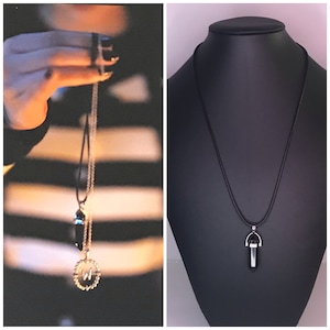 Wednesday Addams Black Obsidian Pendulum Necklace from Wednesday Series
