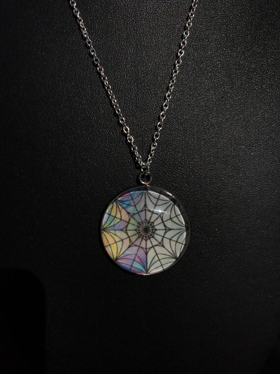 アクセサリー shermer necklace Wednesday Addams and Enid Sinclair Spiderweb Glass Window