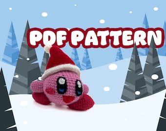 Chirstmas Kirby Crochet Pattern | PDF Pattern | Digital Download | Kirby Amigurumi
