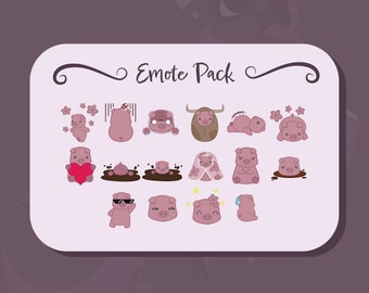 Twitch Emote Pack | Angenehm plump Schweinchen Emotes | 16 Sofort einsatzbereite Emotes!