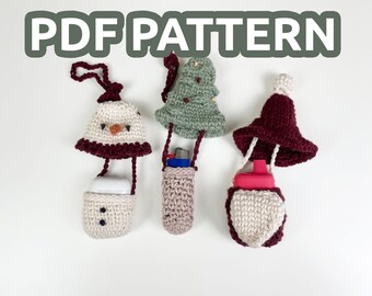 Gehäkeltes Weihnachten Schlüsselband | PDF Pattern Mix & Match Set + 3 Bonus Base Designs| Digitaler Download | Elfenhalter | AirPods Schlüsselband