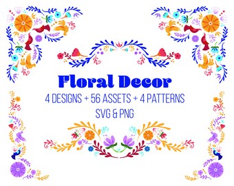 Mexikanische Blumendekor Clip Art