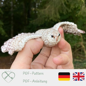 Barn owl Selene Crochet pattern, miniature amigurumi pattern tiny bird of prey, eBook crochet bird, German and English with video tutorial