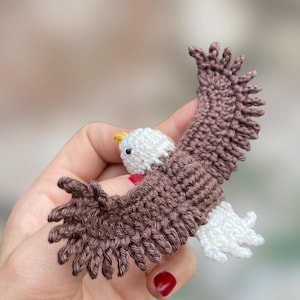 Bald Eagle Anila Crochet Pattern, amigurumi pattern tiny bird, E-Book miniature animal knit, mini mountain critter instruction