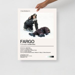 FARGO COEN BROTHERS Movie Tv Show Minimalist Poster Print Frances McDormand Steve Buscemi Crime Comedy Martin Freeman Billy Bob Thornton
