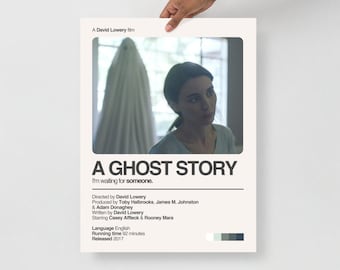 A GHOST STORY Movie Poster Rooney Mara Casey Affleck Minimalist Poster Minimal Print Horror Drama Indie David Lowery