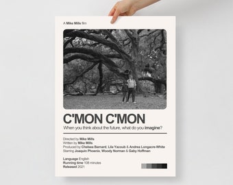 C&#39;MON C&#39;MON 2021 Movie Poster Mike Mills Print Black And White Indie Movie Minimalist