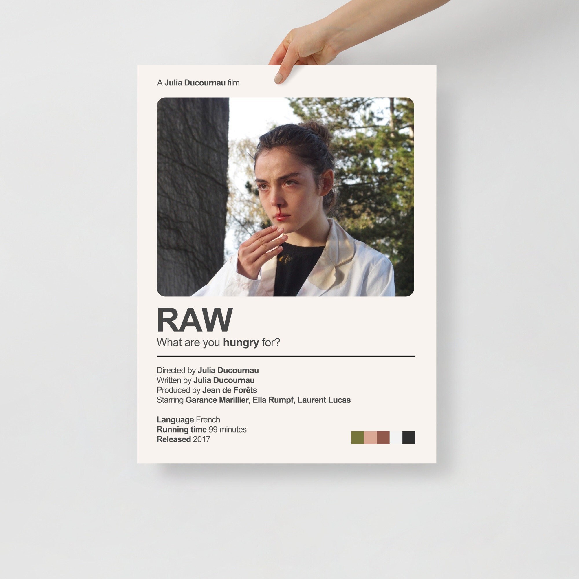 RAW MOVIE 2017 Julia Ducournau Horror Movie Poster Print Cult Classic Minimalist French