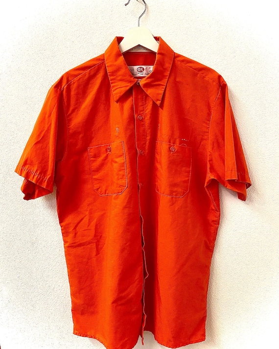 Orange Dickies Carhartt Style Work Shirt Short Sleeve Size Large. - Etsy
