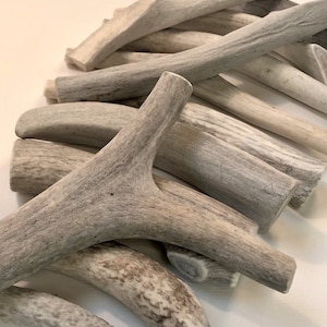 BEST VALUE! 3 Pounds of Seasoned (untreated) Elk & Deer Antler Dog Chews -mix of Splits and Wholes- Large and XL sizes
