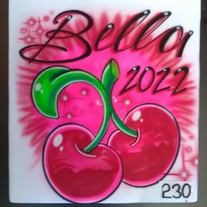 90s Cherry Airbrush Shirt, Cherry Name Shirt, Cherry Custom Shirt, Cherry T-Shirt, 80s Airbrush Shirt, Custom Airbrush T-Shirt, Cherries