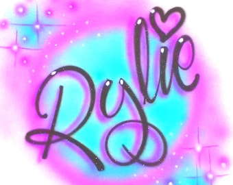Custom Airbrush Name Shirt: 90s Throwback Style