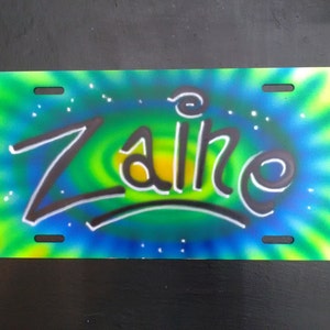 Airbrush Name Plate, Custom License Plate, Name Tag, Airbrush Tag, Custom Tag, Vanity Plate, Custom Airbrush Tag, Airbrush License Plate