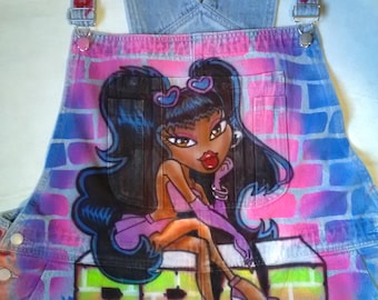 90s Airbrush Denim Overalls (You Provide the Overalls): Fully Covered With Artwork