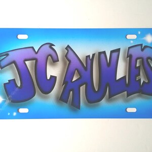 Airbrush Name Plate, Custom License Plate, Name Tag, Airbrush Tag, Custom Tag, Vanity Plate, Custom Airbrush Tag, Airbrush License Plate