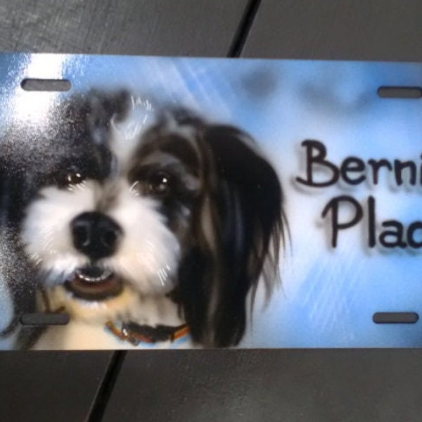 Dog Airbrush Plate, Dog License Plate, Dog Airbrush Tag, Dog Tag, My Dog on a License Plate, Custom Tag, Airbrush Tag, Airbrush Plate