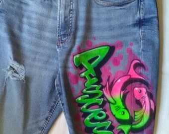 Sonic Embroidered Baggy Jeans in Indigo by Jaded London - Etsy