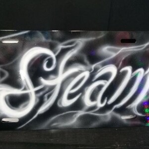 Airbrush Name Plate, Custom License Plate, Name Tag, Airbrush Tag, Custom Tag, Vanity Plate, Custom Airbrush Tag, Airbrush License Plate