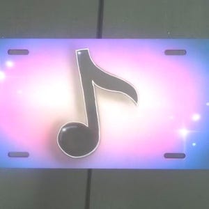 Airbrush Music Note License Plate, Custom License Plate, Music Note, Airbrush Tag, Custom Tag, Vanity Plate, Airbrush License Plate