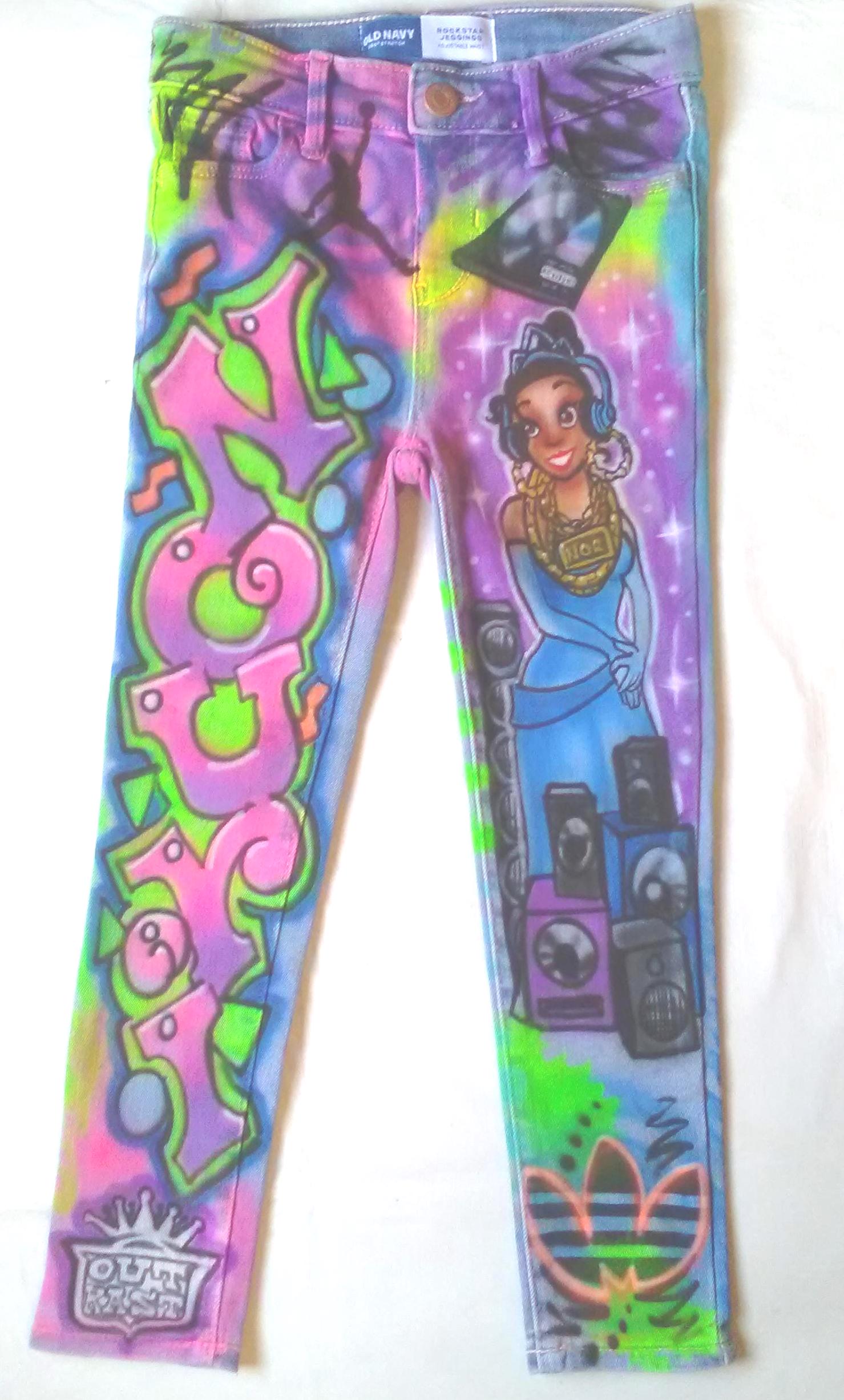 90s Graffiti Airbrush Jeans: Custom Denim Art (you Provide the 