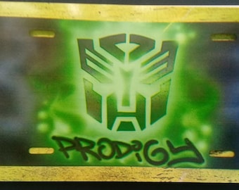Airbrush Transformers License Plate, Transformers Plate, Transformers, License Plate, Custom License Plate, Custom Tag, Autobots, Name Plate