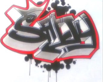 Custom Graffiti Airbrush Name Shirt: 90s Hip Hop Style