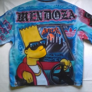 90s Airbrush Jean Jacket FULL COVERAGE (You provide the jacket), Airbrush Denim Jacket, Graffiti Jacket, 90s Hip Hop Jacket, 90s Hip Hop