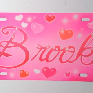 Airbrush Name Plate, Custom License Plate, Name Tag, Airbrush Tag, Custom Tag, Vanity Plate, Custom Airbrush Tag, Airbrush License Plate