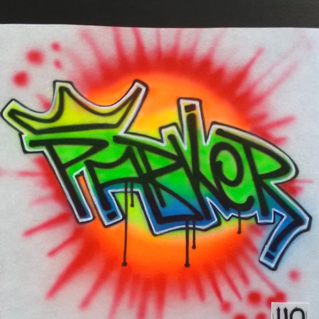 Custom Airbrush Name Shirt, Shirt With My Name, Spray Shirt, Vintage