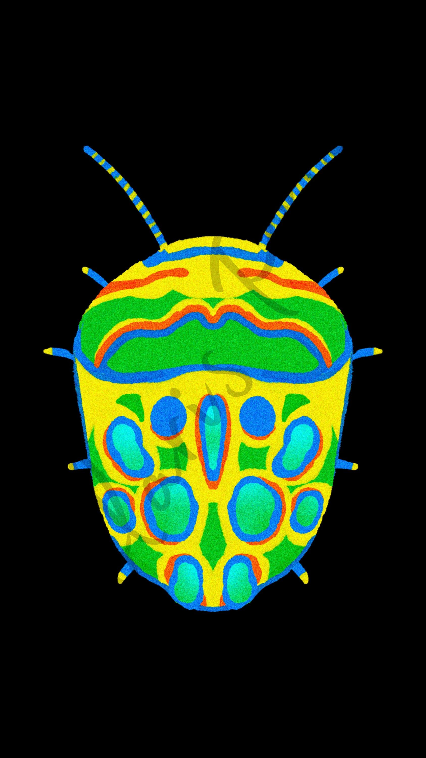 Phone Insect Wallpapers Neon Bug Collection Phone Wallpapers - Set of 5 Vibrant Insect Designs ...