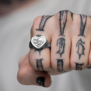 Skull Heart Lovers Ring 316L Stainless Steel