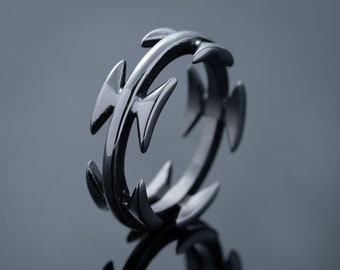 Razor Wire Ring, 316L Stainless Steel, Goth Jewelry, Punk, Gothic, Mens Rings, Gift for Him, Gift for Her