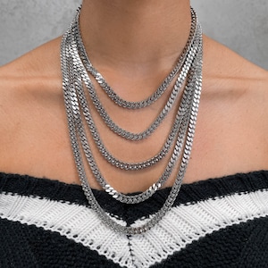6mm Cuban Link Necklace, 316L Stainless Steel, Mens chain, Gift for Him, Gift for Her