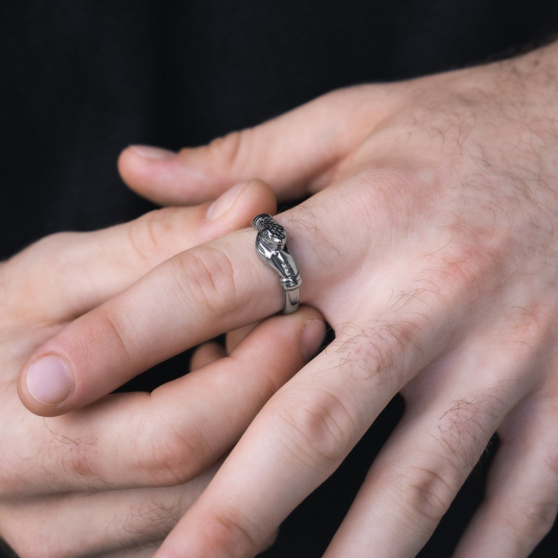 Snake's Handshake Ring 316L Stainless Steel Unique Etsy