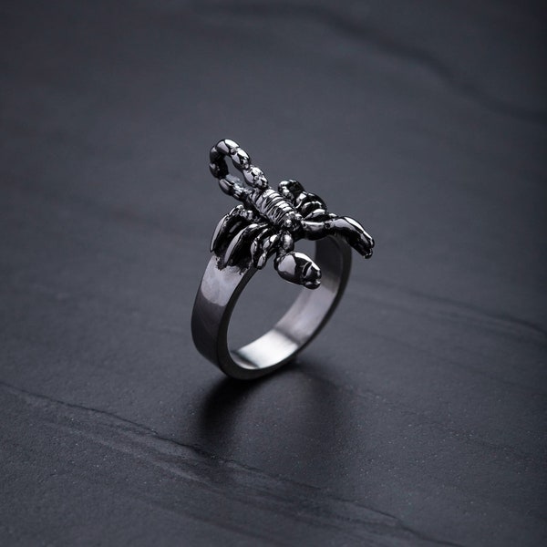 Bague scorpion, acier inoxydable 316L, bijoux punk, gothique, grunge, alt, cadeau pour lui, cadeau pour elle