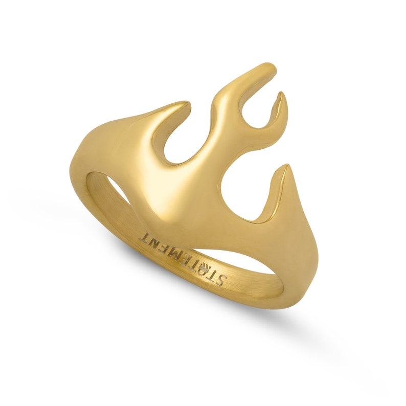 Flame Ring, 18k Gold Plated, 316L Stainless Steel - Etsy