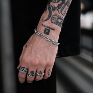 Gothic Spiked Chain Bracelet, 9mm Links, 316L Stainless Steel