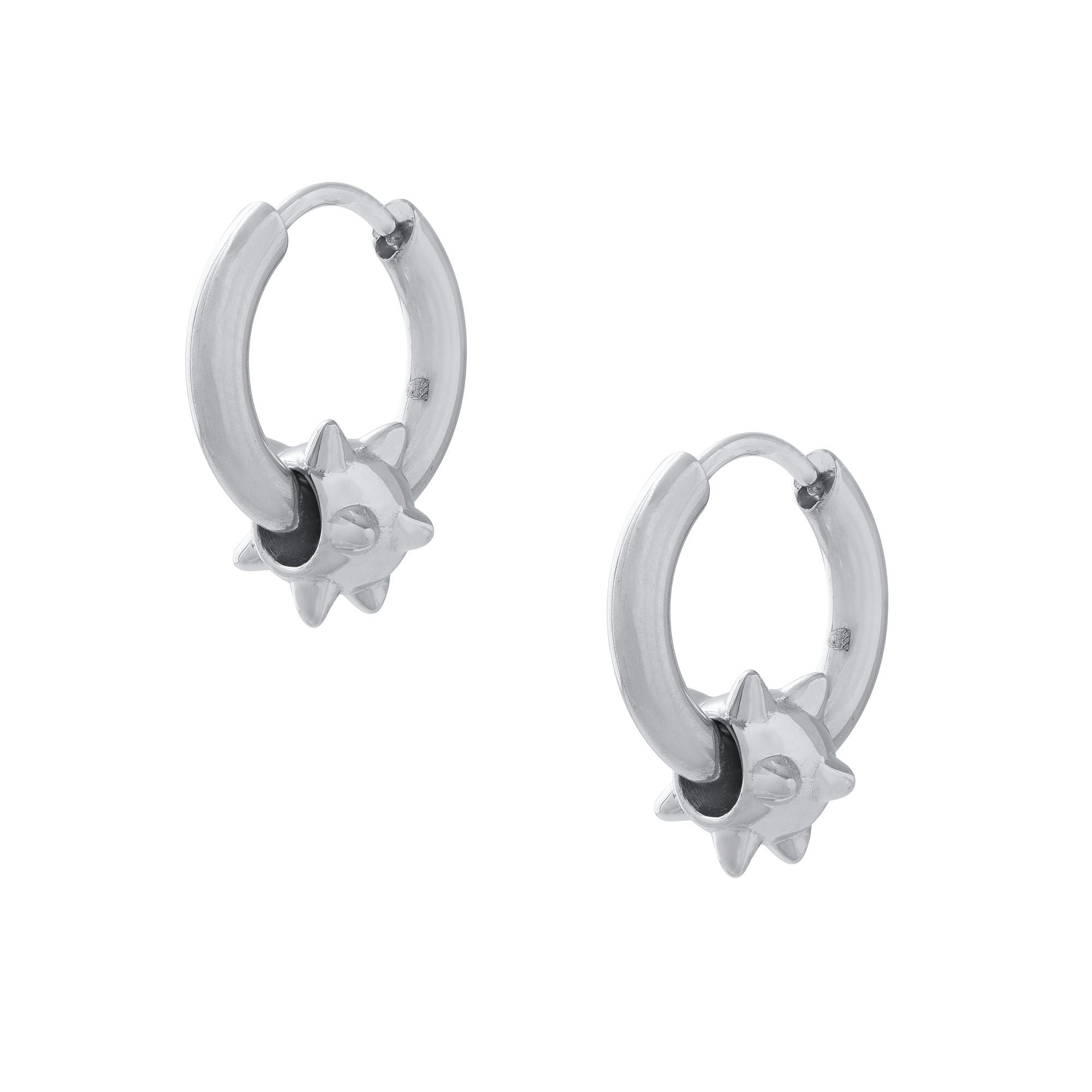 Morning Star Spiked Ball Earrings, 316L Stainless Steel