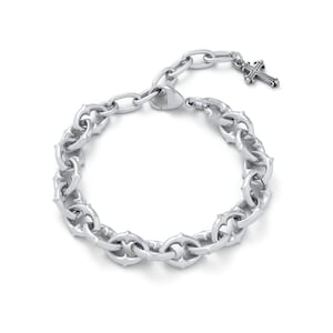 medieval spiked chain bracelet in silver