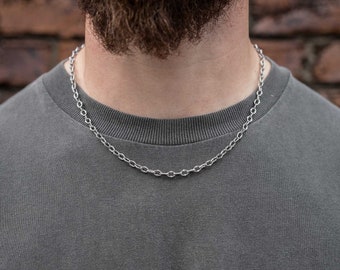 Collar gótico de eslabones con pinchos, 6 mm, acero inoxidable 316L