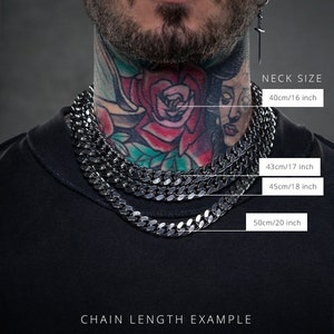 Chaîne à maillons cubaine de 11 mm, acier inoxydable 316L, gros collier, bijoux grunge, cadeau pour lui, punk image 5