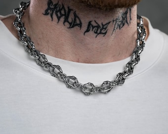 Boneyards Skull Chain Link Necklace, 316L Stainless Steel