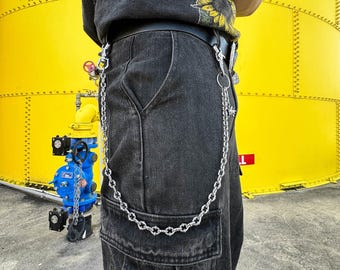 OLDGOD オールドゴッド UK BRIDLE WALLET CHAIN Gothic Spiked Wallet Chain 316L Stainless Steel, Gift for